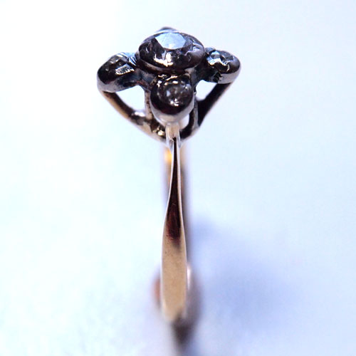 18金 オールドヨーロピアンダイヤモンド　クロスリング