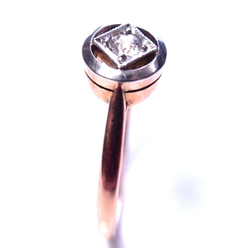 14金　ダイヤモンド　スクエアリング