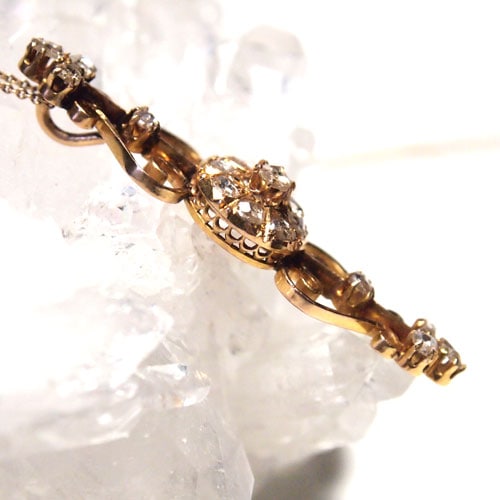 18金　ローズカットダイヤモンド　フレンチペンダント