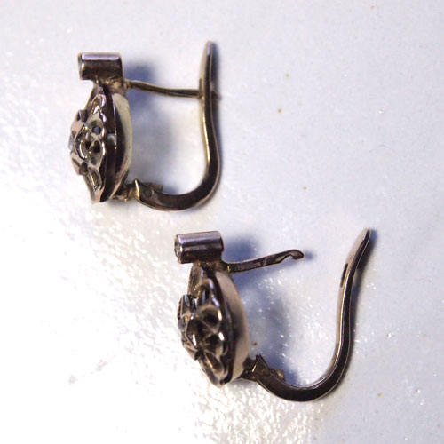 14金ローズカットダイヤモンド　スターピアス