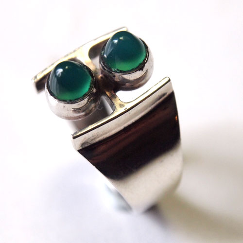 KULTASEPPA グリーンカルセドニー　リング