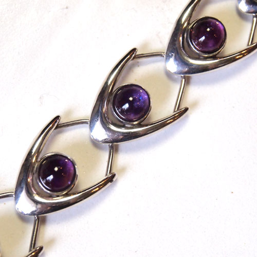 0-ARNE JOHANSEN　アーネヨハンセン　アメシストブーメランブレスレット