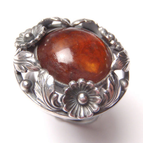 sold-N.E.FROM (N.E.フロム）　アンバー　クラシックフラワー　サークルリング