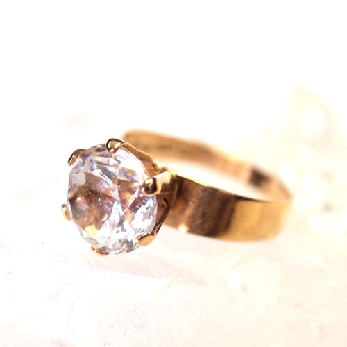 18金 スウェーデン クリスタルリング