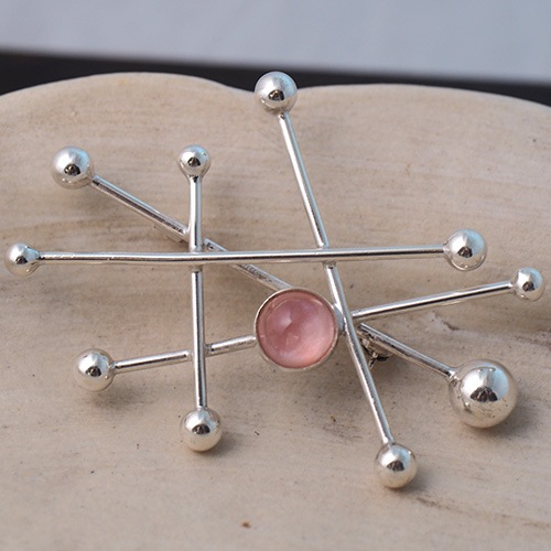 N.E.FROM ニルスエリックフロム シルバーローズクォーツ アトミックブローチ