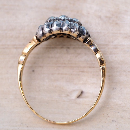 18金　シルバー　オールドヨーロピアンカット　ダイヤモンド　スウェーデンリング