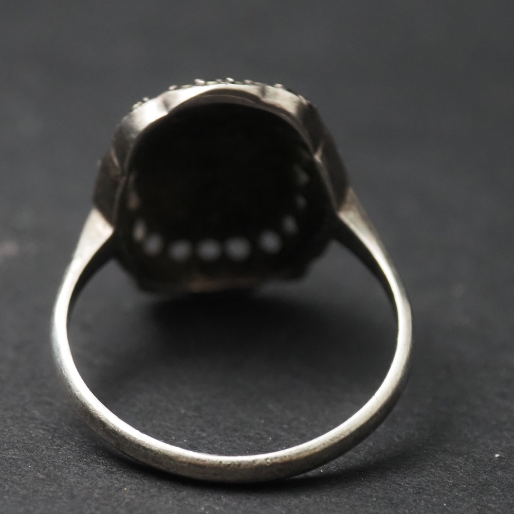 sold out 天然オパール パヴェ×マーカサイト アールデコ・シルバーリング 