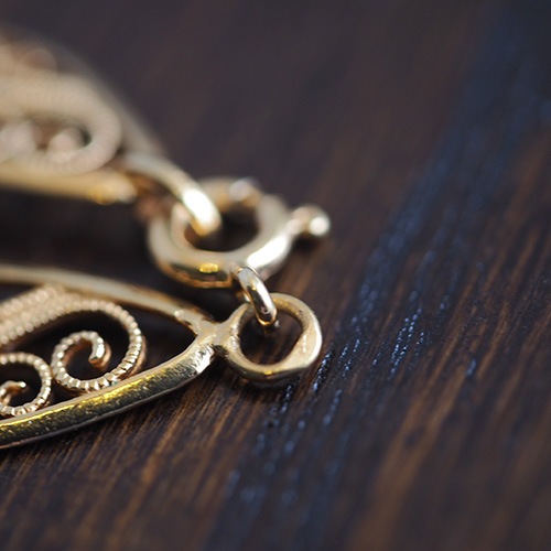 14金　フィリグリーチェーンネックレス