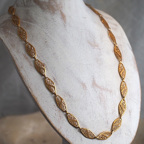 14金　フィリグリーチェーンネックレス