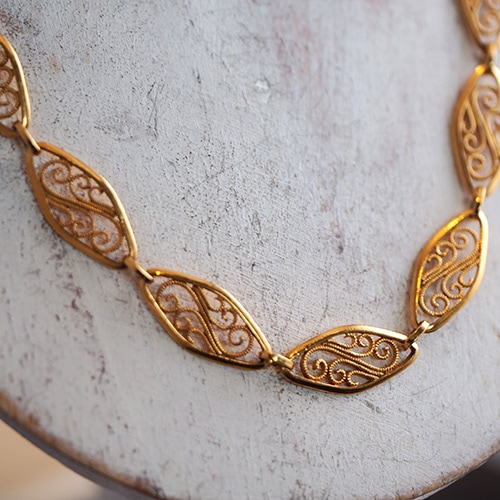 14金　フィリグリーチェーンネックレス