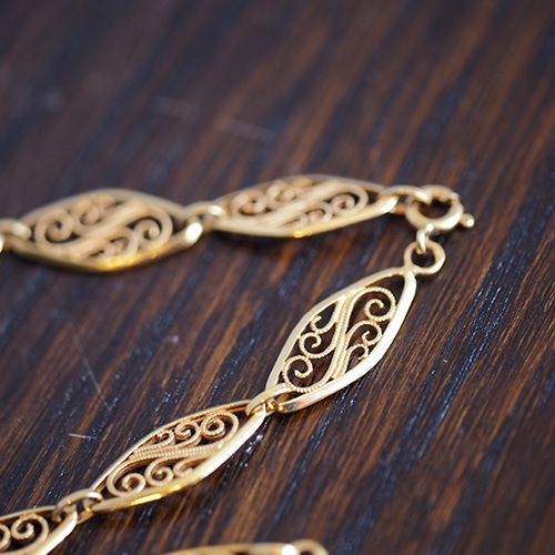 14金　フィリグリーチェーンネックレス