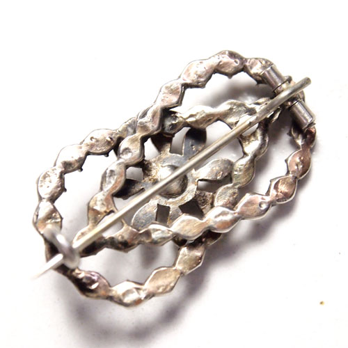 シルバー＆ローズカットダイヤモンド　ブローチ