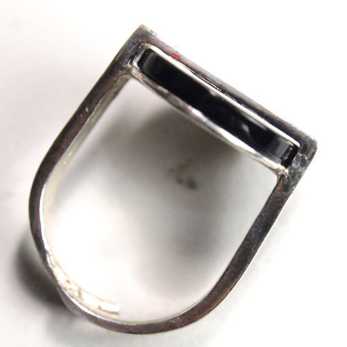 オニキス&シルバー サークルリング