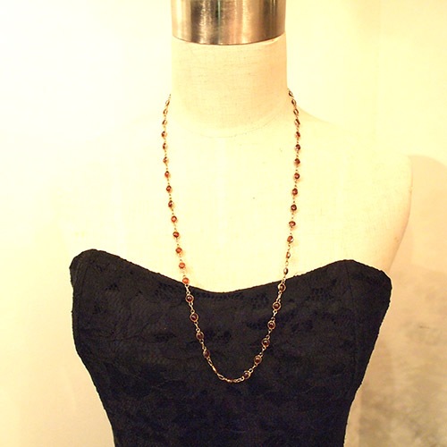 ガーネット　ロングネックレス