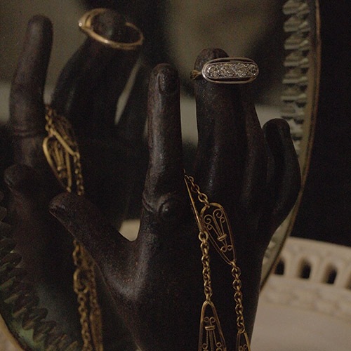 18金　フランス　フィリグリチェーンネックレス　50cm