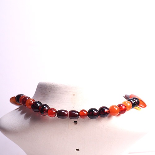 ベイクライト　オレンジ＆ワイン　ディスクネックレス