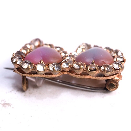 ダブルハート サフィレット ブローチ