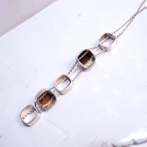 Elis Kauppi エリスカウッピ　タイガーアイ　ロング　ペンダント