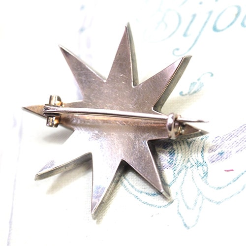 ヴィクトリアン　シルバー　ペースト　北極星ブローチ