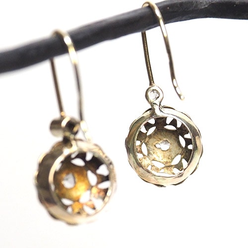 14金 ローズカットダイヤモンド スターピアス