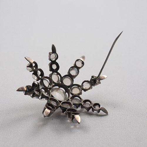 シルバー　ブルームーンストーン　ビッグスターブローチ