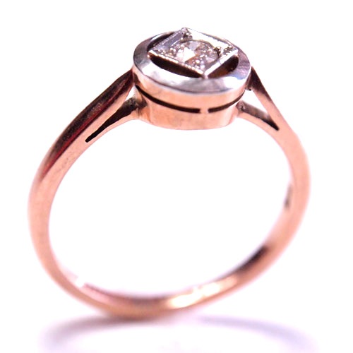 14金　ダイヤモンド　スクエアリング