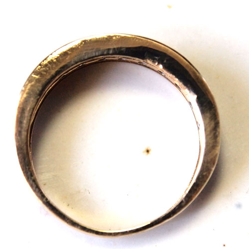 9金　11ダイヤモンド　一文字リング