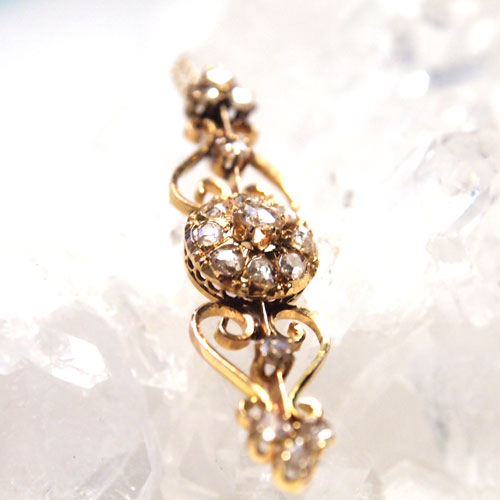 18金　ローズカットダイヤモンド　フレンチペンダント