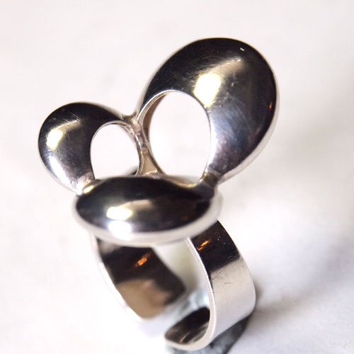 シルバーモダンアブストラクトリング