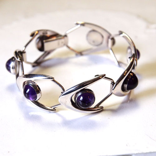 0-ARNE JOHANSEN　アーネヨハンセン　アメシストブーメランブレスレット