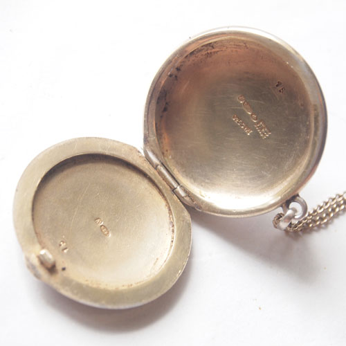 sold-David Andersen ピンク　ギロッシュエナメル　ローズデザイン　ロケットペンダント