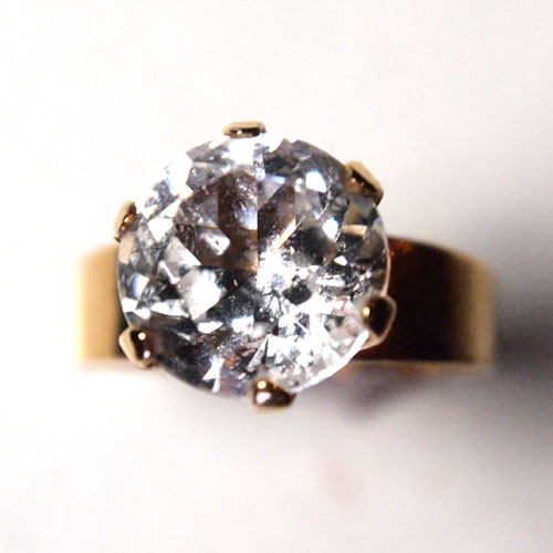 18金 スウェーデン クリスタルリング