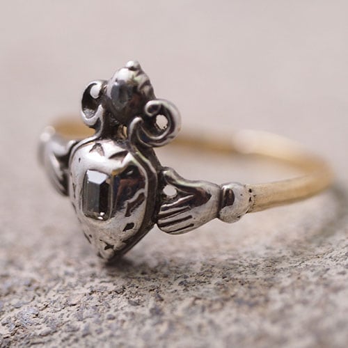 18金シルバー ステップカットダイヤモンド クラダリング