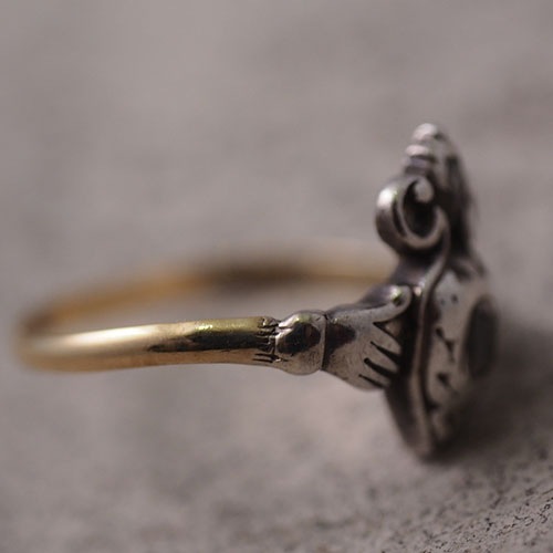 18金シルバー ステップカットダイヤモンド クラダリング