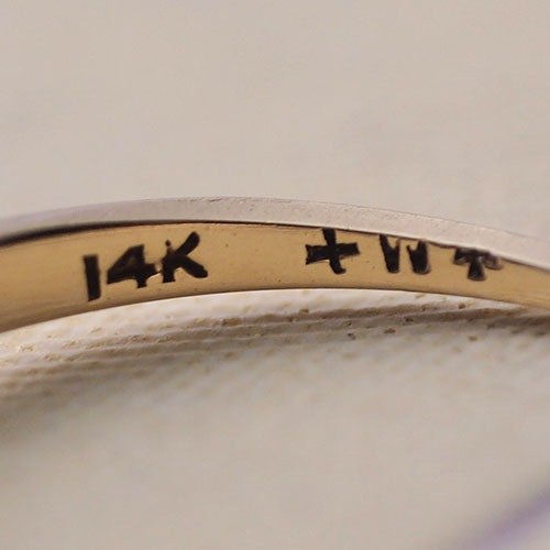 14金　天然ダイヤモンドフラワーソリティアリング（フィンランド）