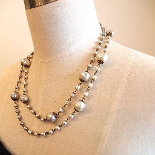 フェイクパール ロングネックレス