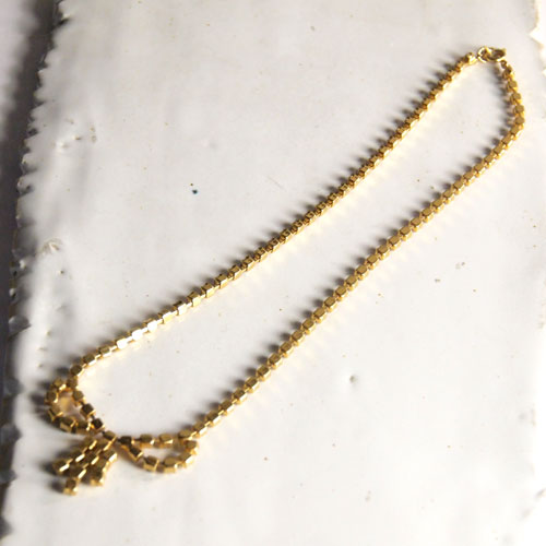 クリアクリスタル　リボン　ネックレス