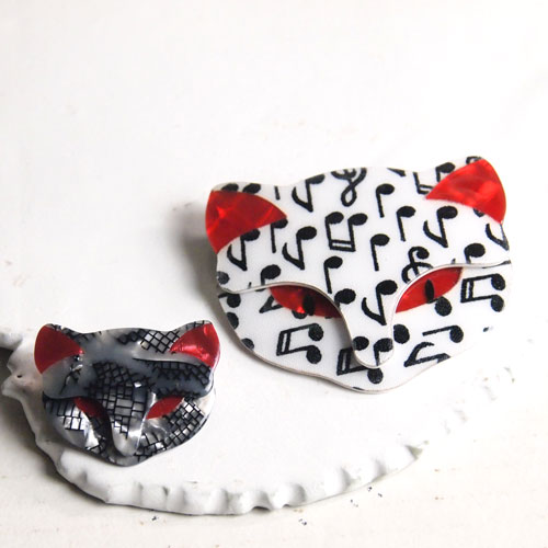 lea stein paris リアスタン　パリ スモールキャットフェイス