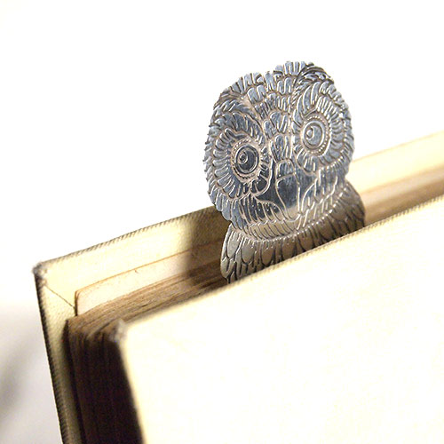 シルバー　フクロウ　ブックマーク