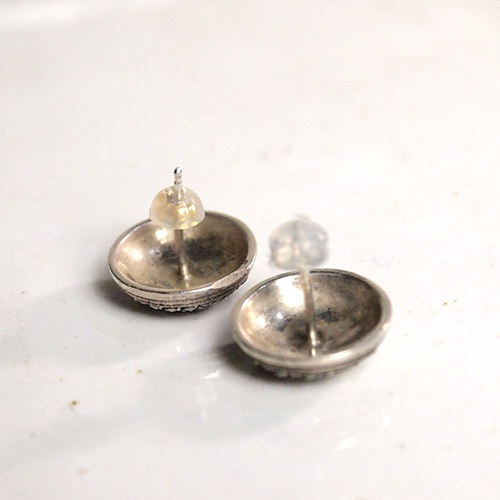 シルバー　マーカサイト　アールデコピアス