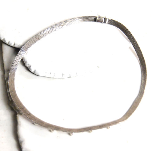 アールデコ シルバーメッシュ パール&マーカサイト ネックレス