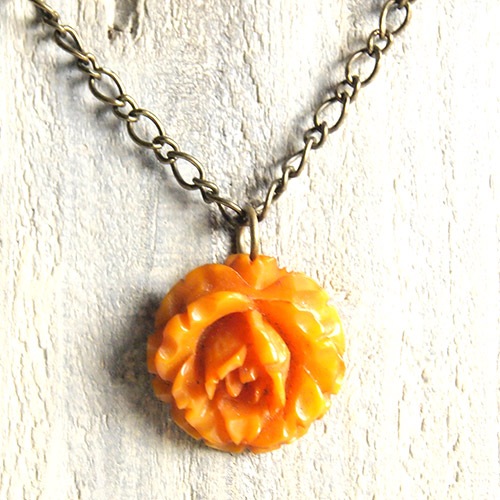 ベイクライト バタースコッチ フラワーペンダント