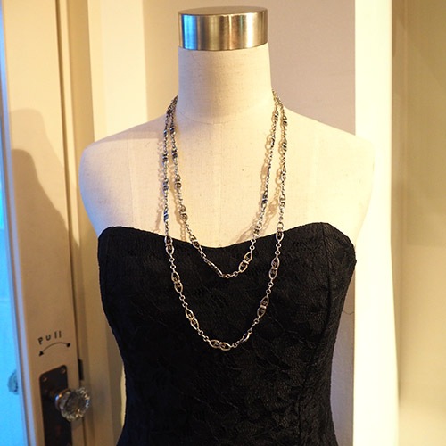 フレンチ シルバーフィリグリ ボリュームロングチェーン 143cm