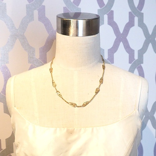 18金　フランス　フィリグリチェーンネックレス　50cm