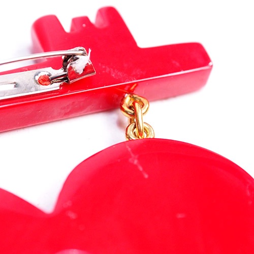 ガラリス　リメイク　ハート＆キー　ブローチ