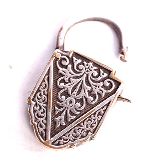 シルバーカラーメタル　スクエアパドロック