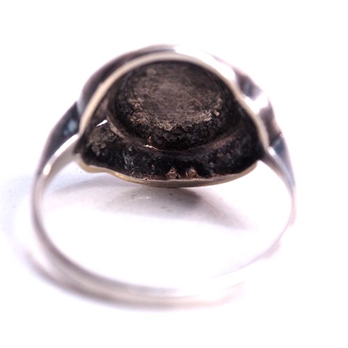 シルバー　マーカサイト　アールデコリング