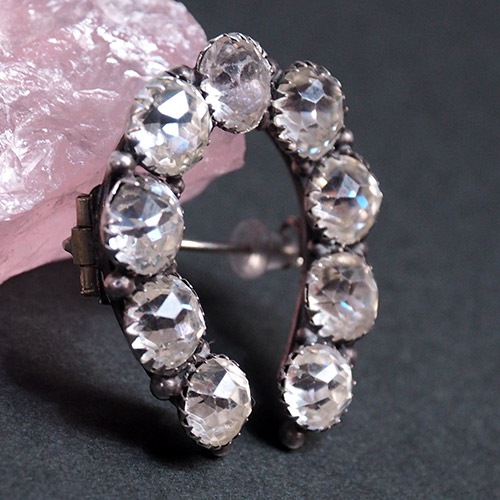 シルバー＆ペースト　ヴィクトリアン　ホースシューブローチ(3.4cm)