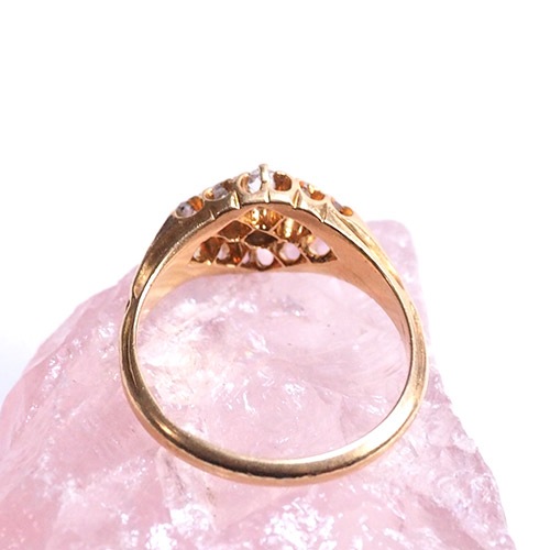 18金　ダイヤモンド　サイドマーキースリング （アンティークジュエリー）