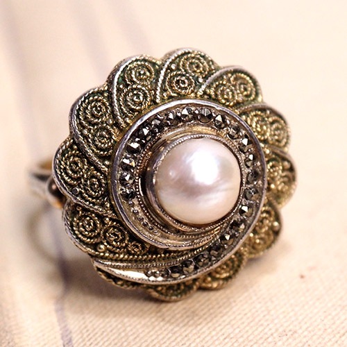 THEODOR FAHRNER　ファーナー　シルバー＆パール　リング